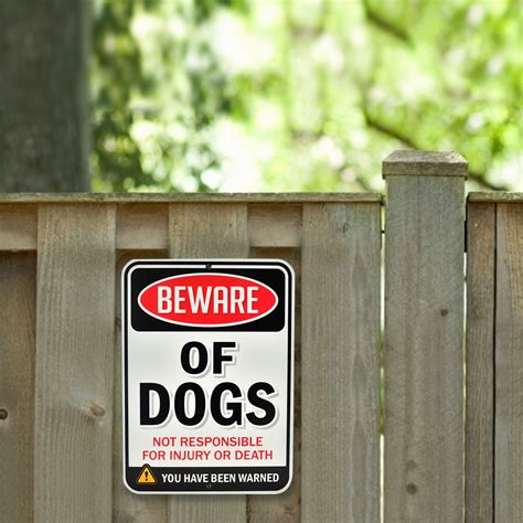 Beware Of Dogs Sign Funny Or Scary Dibond Aluminum Metal 18 Thick