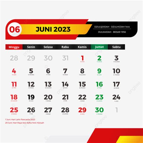 Kalender 2023 Juni Lengkap Dengan Tanggal Merah Cuti Bersama Jawa Dan Hijriyah Kalender 2023