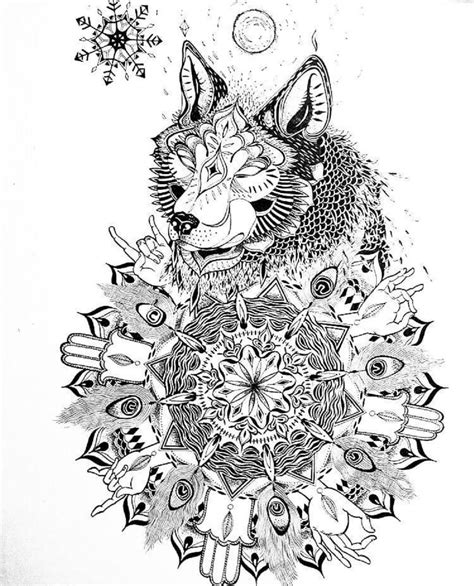 Mandala Wolf Coloring Page Sheet 7 Download Print Now