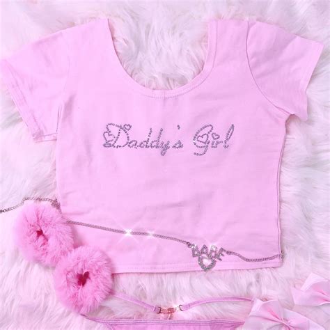 Daddy’s Girl Pink Gem Crop Top Tumblr Pics