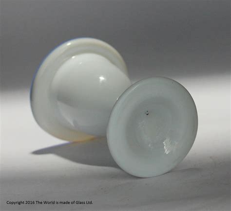 Georgian White Opaline Egg Cup With Blue Glass Rim 18th Century Glass