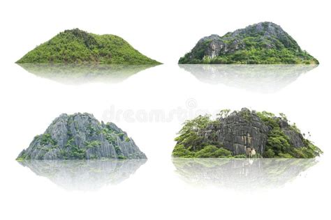 Panorama Island Hill Mountain Isolated On A White Background The