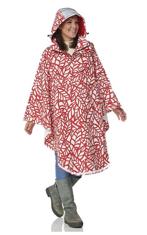 Hrd Cape 5000 Leaf Cycling Rain Poncho With Clear Reflectors Front