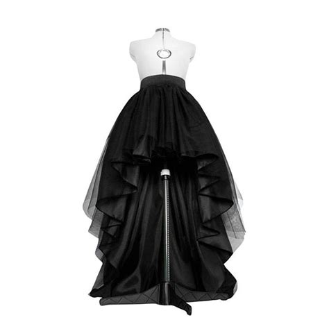 High Low Black Tulle Skirt Asymmetrial Hem Tutu Layered Wedding Bridal