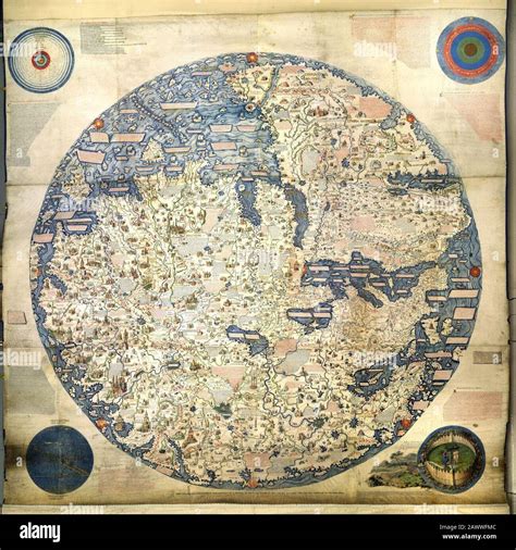 Fra Mauro World Map C1450 Stock Photo Alamy