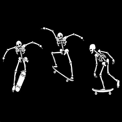 Skateboarding Skeletons Svg Skeleton On Skateboard Svg Etsy