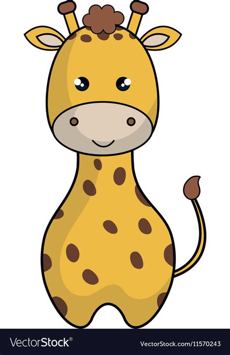 Cute Giraffe Animal Kawaii Style Royalty Free Vector Image