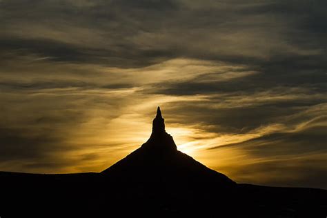 Chimney Rock At Sunset By Elaine Haberland