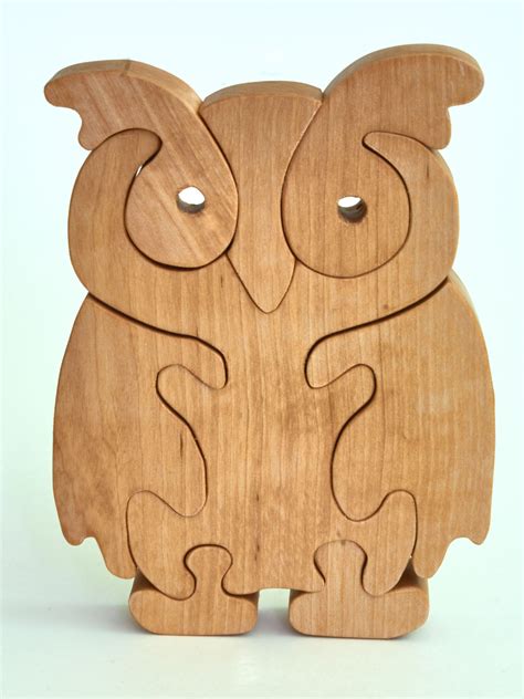 Wooden Owl Wooden Puzzle Etsy Wooden Owl Wooden Puzzles Natural Toys