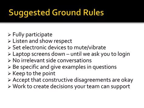 PPT Suggested Ground Rules PowerPoint Presentation Free Download ID