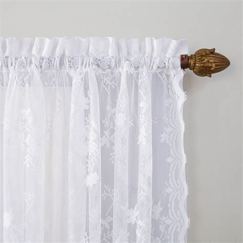 No918 Alison Floral Lace Sheer Curtain Swag Window Valance Lace