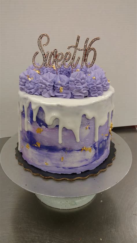 Cute Purple Cake I Did For A Sweet Sixteen Designed Based From A Reference Photo R
