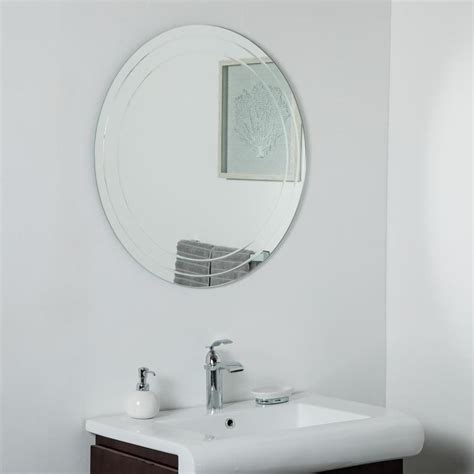 Decor Wonderland 30 In Silver Round Frameless Bathroom Mirror At