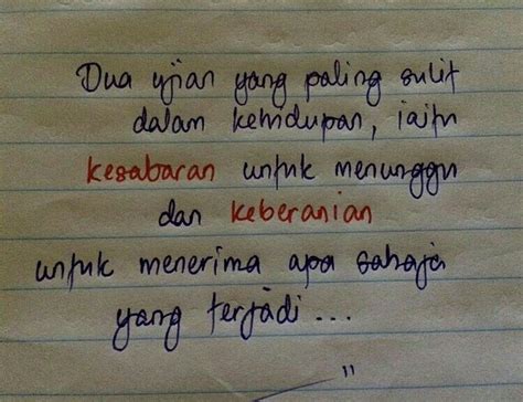 Jangan pernah khawatir menjadi obsesif. Dua ujian yang paling sulit dalam kehidupan iaitu ...