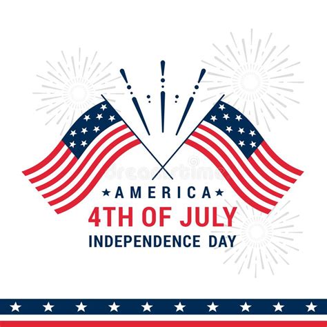Vector Illustration Of Greeting Fourth Of July Independence Dayhappy