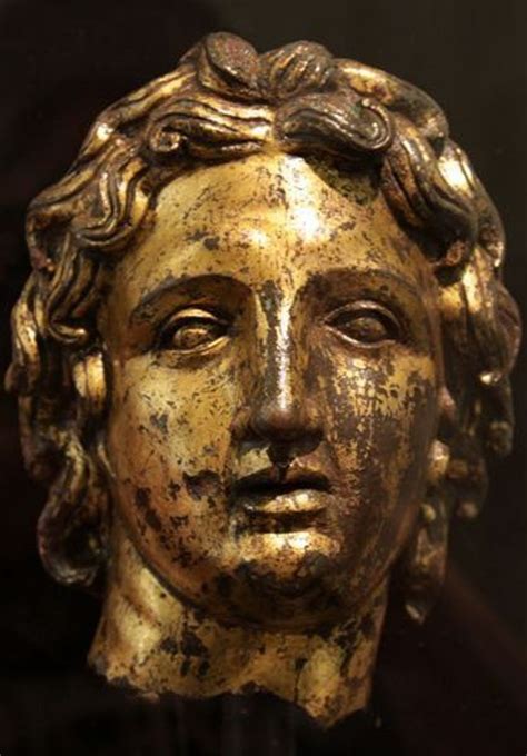 Alexander A Hellenistic Bronze Bust In Gold Leaf Of Alexander The