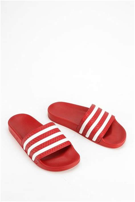 Adidas Originals X Uo Scarlet Adilette Pool Slide Womens Sandal In Red