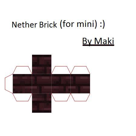 Papercraft Mini Nether Brick Paper Crafts Minecraft Crafts