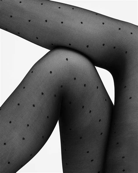 swedish stockings panty doris dots zwart 40 den wwen