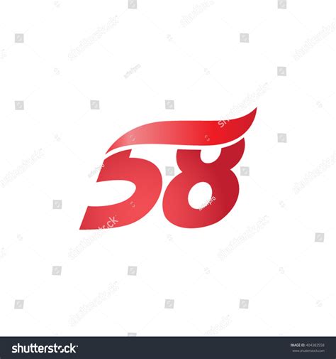 Number 58 Swoosh Design Template Logo Stock Vector Royalty Free