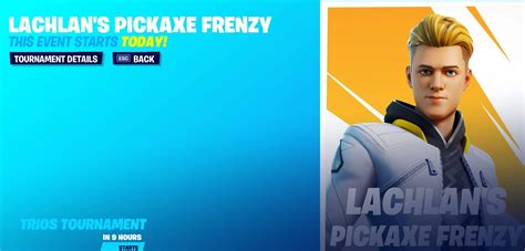 How we placed 5th in *lachlans* skin! Fortnite Lachlan Pickaxe Frenzy Tournament: Start time ...