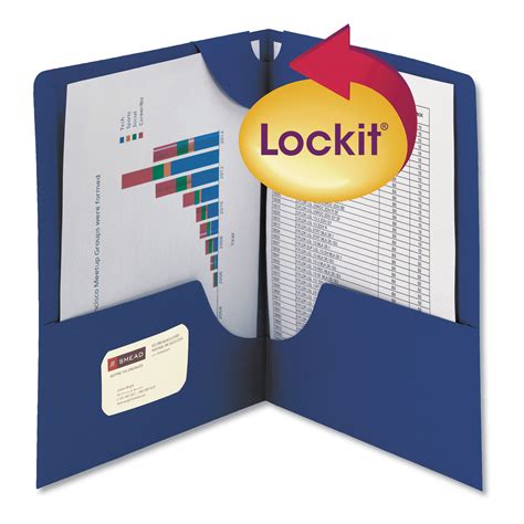 Smead™ Lockit Two Pocket Folder Textured Paper 100 Sheet Capacity 11
