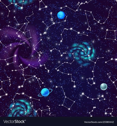 space constellations seamless pattern royalty free vector