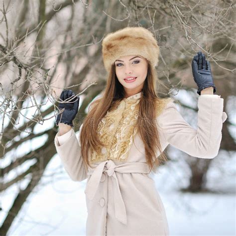 Beautiful Girl Portrait In Winter Stock Photo Image Of Face Hair