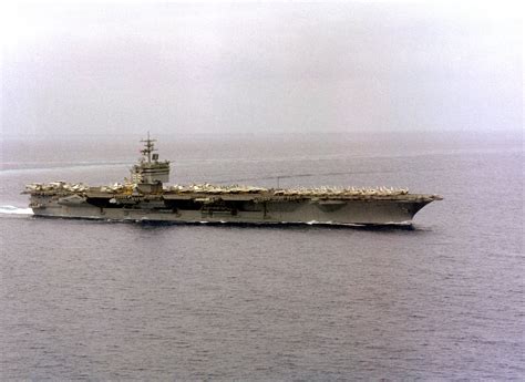 A Starboard Bow View Of The Nuclear Powered Aircraft Carrier Uss