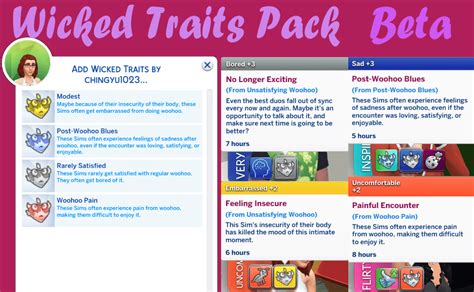 Sims 4 Wicked Traits Pack Sfwnsfw Available Micat Game