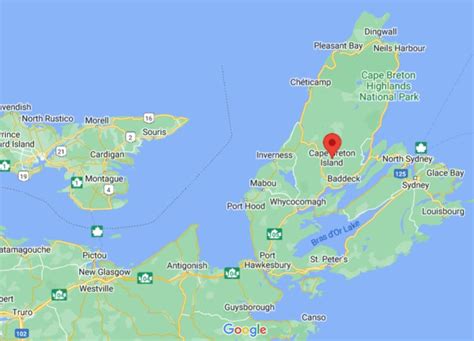 Cape Breton Island Nova Scotia Area Map More