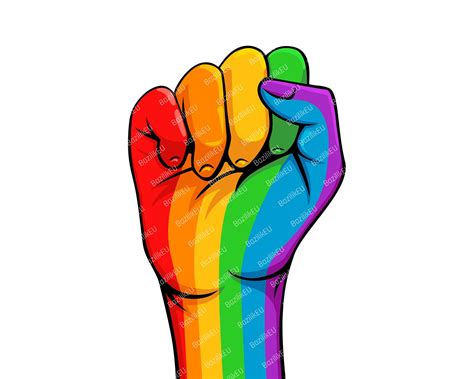 Gay Fist Pride Symbol Rainbow Flag LGBT Pride Rights Power Etsy