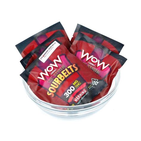 Wow Edibles Thc Infused Sour Belts 300mg 5 Options Bud Man Orange