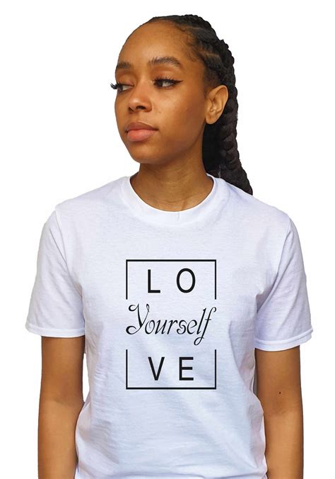 Love Yourself T Shirt In Black Vinyl Perfect T For Her Or Etsy
