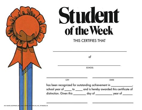 Top Student Of The Week Certificate Student Of The Week Student