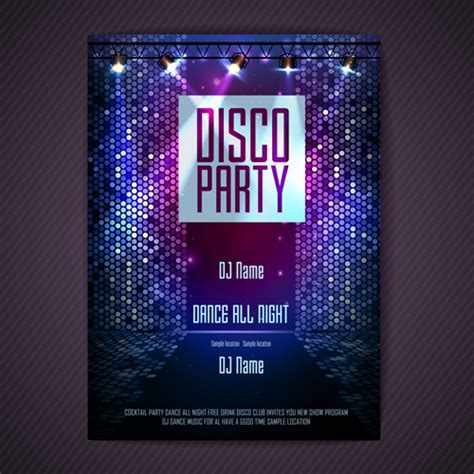 disco party neon poster vector vectors graphic art designs in editable ai eps svg format free