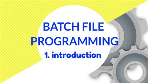 Introduction To Batch File Programming Youtube