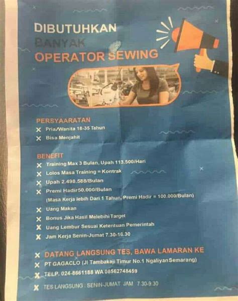 Pelabuhan ii km 15 kp pasirgabig rt/rw : PT Gagaclo Garmen Semarang | Lowongan Kerja Jahit Sewing