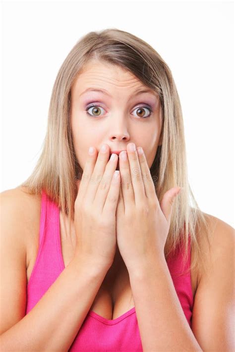 Shocked Girl Stock Image Image Of Expression Hands 33822441