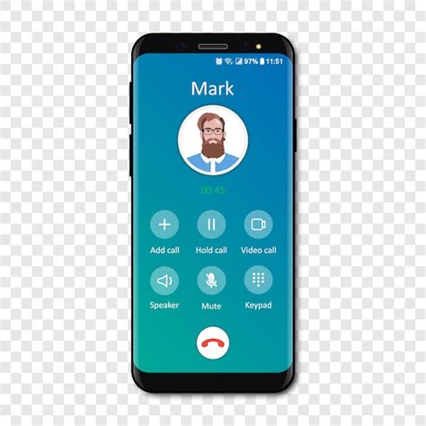 Modèle Dinterface App Smartphone Appel Sur Un Transparent Appel
