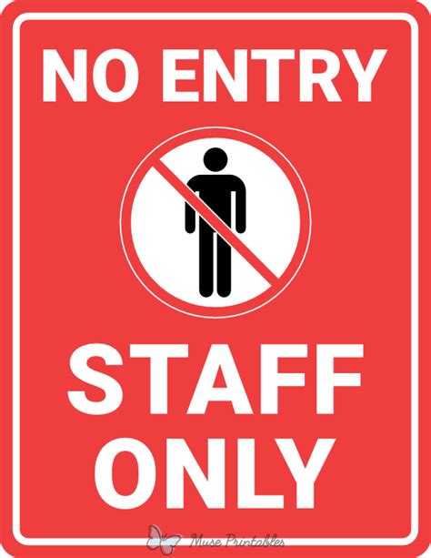 Do Not Enter Staff Only Sign Printable