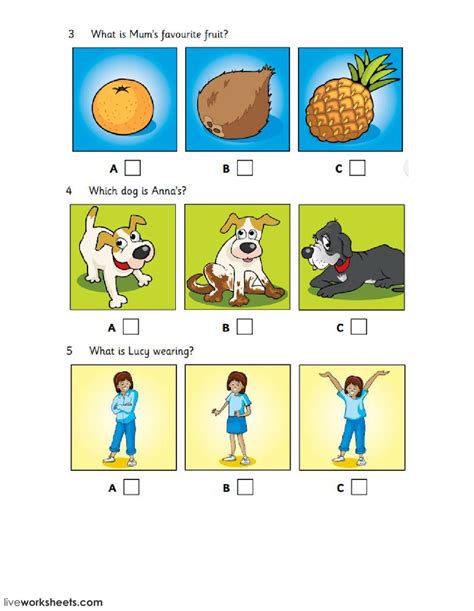 Yle Starters Practice Interactive Worksheet Fun Worksheets For Kids