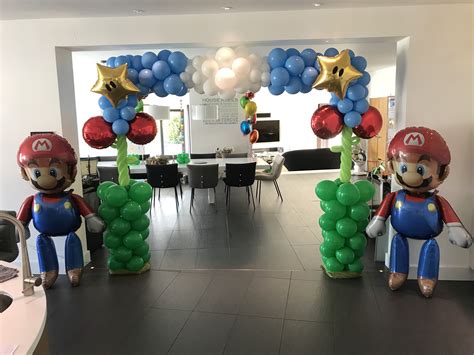 Super Mario Party Themed Doorway Arch Along With Balloon Airwalkers