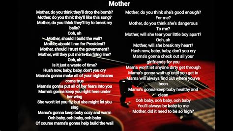 Mother Pink Floyd Lyrics Hq Youtube