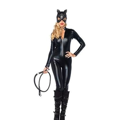 A Woman In Black Catsuit Holding A Whip