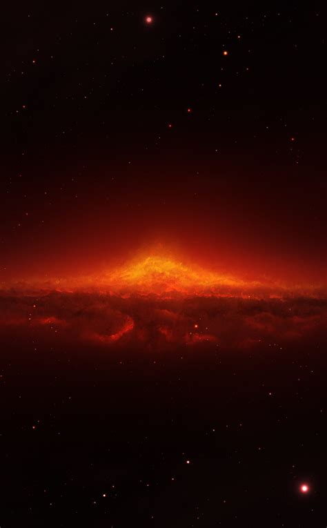 Download Wallpaper 950x1534 Burning Star Nebula Clouds Dark Galaxy