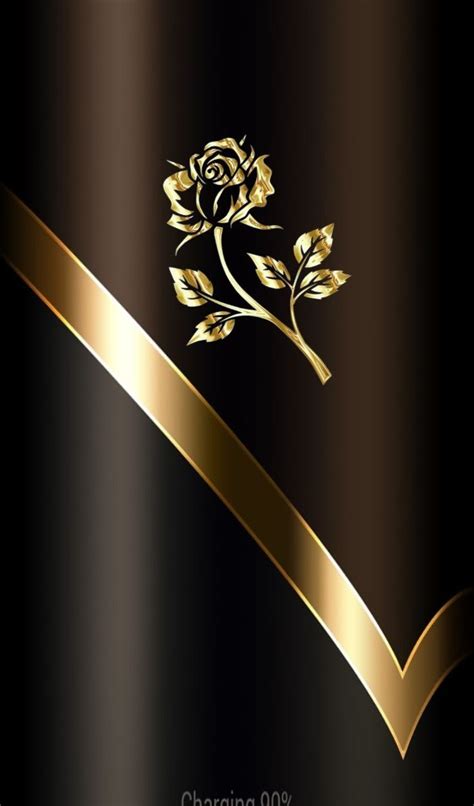 Diamond Wallpapers Elegant Gold Rose Wallpaper By Artist Unknown