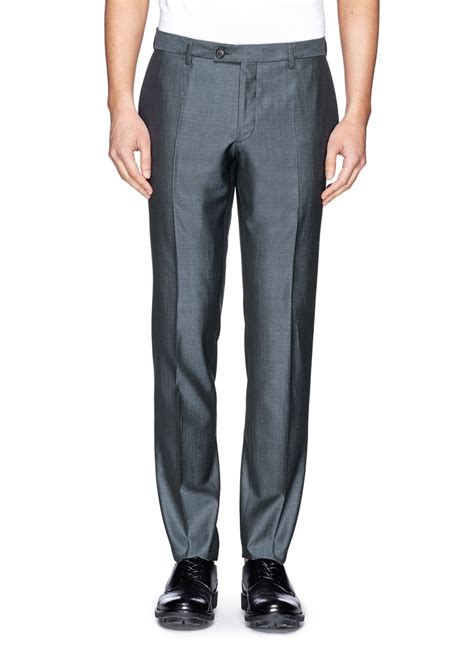 Lyst Façonnable Darted Wool Silk Pants In Blue For Men