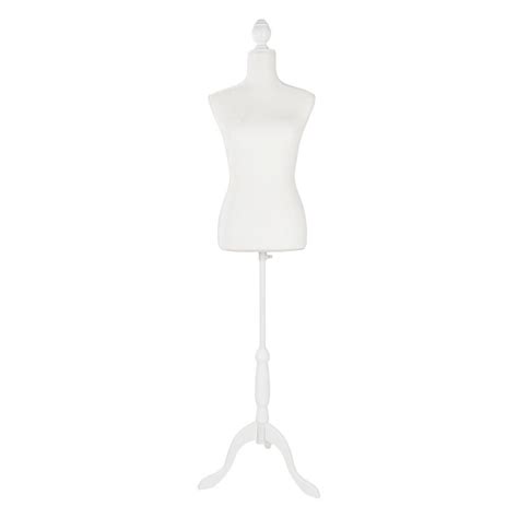 Female Mannequin Torso Dress Clothing Form Display Tripod Stand White