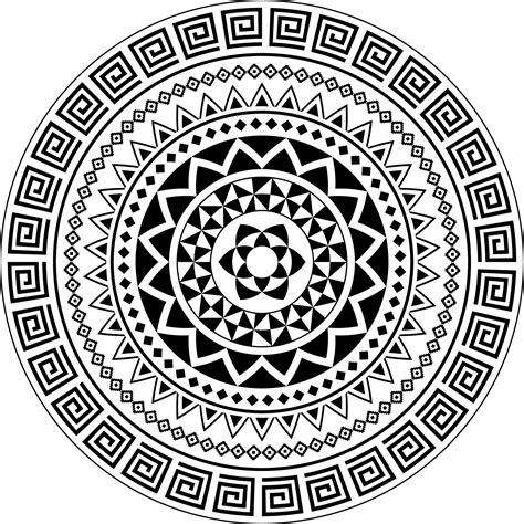 Tribal Mandala Abstract Circular Tribal Polynesian Mandala Vector